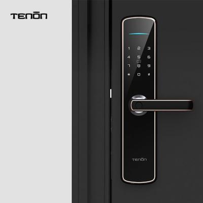 China Wood or Metal Smart Keyless America Doors Digital Mortise Keypad Door Handle Standard Fingerprint Lock System for sale