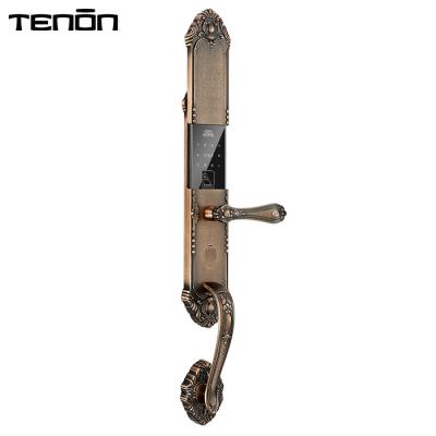 China Brass Gatedoor Luxury Keyless Door Passward Door Handle Digital Keyless Lock for sale