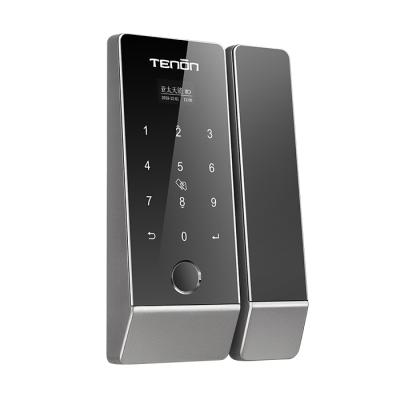 China Glass Doors TENON Keyless Digital Biometric Auto Keypad Lock Fingerprint K5 Glass Door Lock for sale