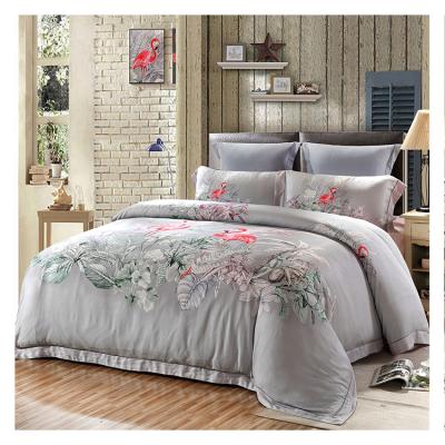 China Home OEM Gray Refresher Four - Piece Bedspread For Silk Bedding Set for sale