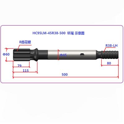 Cina Factory leg adapter HC915LM-45R38-500 for montabert exercises in vendita