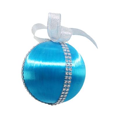 China Plastic Factory Wholesale Holiday Decoration Christmas Tree Ball Christmas Wave Hanging Silk Ball for sale