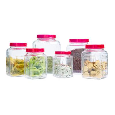 China Viable Wholesale Different Sizes of Food Storage Jars Kitchen Food Storage Glass Jars Sealed Glass Food Storage Jars with Lids for sale