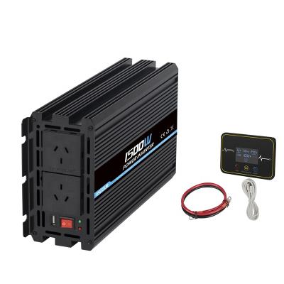 China dc12v/24v to ac110v/220v 1500watt/1.5kw 1500W modified sine wave power inverter 400*150*90mm for sale