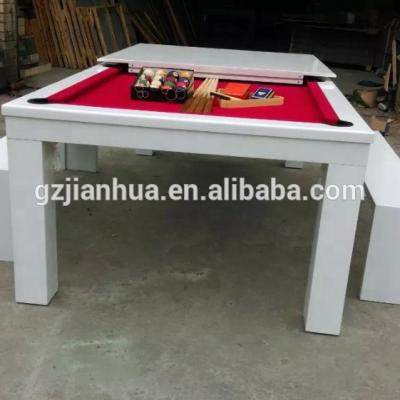 China New Design 7ft Real Leather Pocket Function Table Dining Snooker Pool Table for sale