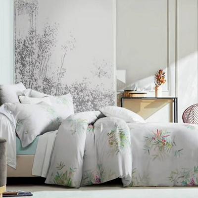 China Disposable Custom Printed 100% Bamboo Printed Bedding Set Sheet Set for sale