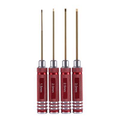 China RC Hobby Red High Precision 1.5/2.0/2.5/3.0mm Hex Screwdriver Colorful Tool Model Kit Set for rc hobby tool kits for sale