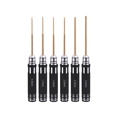 China RC Hobby Blue 6PCS Mini Hex Model Screwdriver Set 0.9/1.3/1.5/2.0/2.5/3.0mm Repair Tools For RC Cars Tool Model Drones for sale