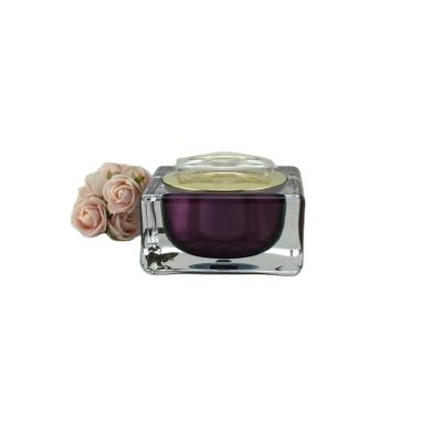 China Cosmetic Packaging 30ml 50ml Square Jar Luxury Cream Jar Acrylic Jar for sale