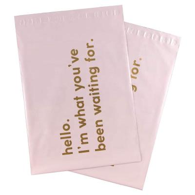 China Strong Adhesive Wholesale Custom Text Printed Poly Mailers Shipping Bags for sale