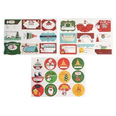 China Waterproof Custom Adhesive Christmas Stickers Gift Decoration Labels for sale