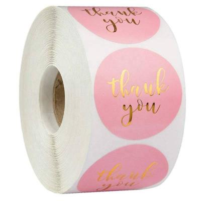 China Viable Thank You Custom Your Picture Hot Selling Packaging Gold Foil Roll Label Stickers for sale