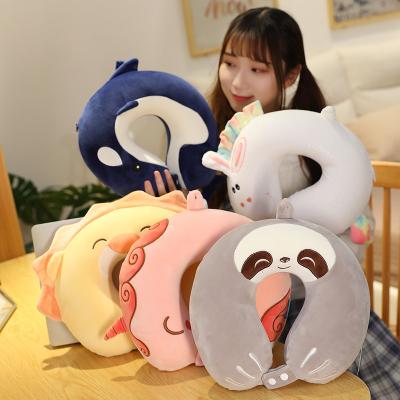 China Hot Sale Factory Wholesale Plush Blanket Memory Sponge Animal Shaped Bimodal U Shape Pillow Neck Pillow for sale