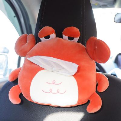 China Ready to ship plush soft cartoon crab lion with bandage and zipper stuffed animal tissue box for sale