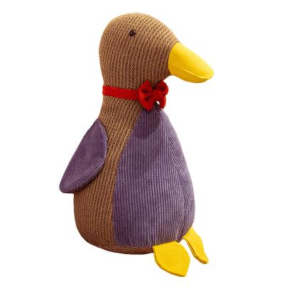 China Plush Unity Design Texture Canvas Plush With Beads In Couples Duck Toys Penguin Toys Doorstop Toys Lovers Gift for sale