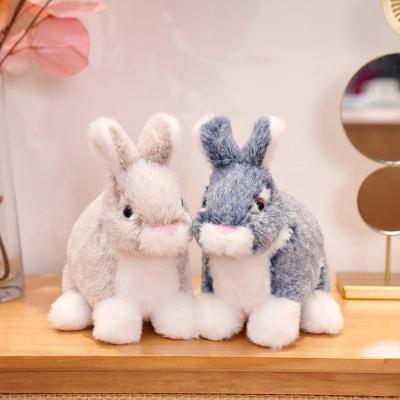 China Stuffed Plush Toy New Arrival Motley Rabbit Plush Squatting Toy for sale