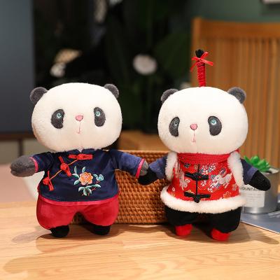 China Plush Toy Dropshipping Traditional Chinese Style Flavor Suit Panda Couples Plush Dolls for sale