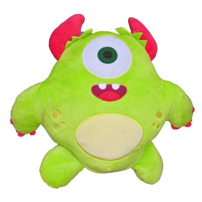 China Custom Hand Made Plush Factory Color Mouth Large Seeing Single Eyed Monster Shaped Pillow for sale