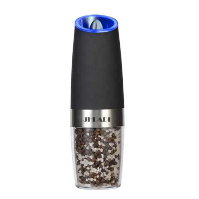 China Eclectic Gravity Salt and Pepper Grinder Electric Gravity Electric Pepper Mill with LED Light for sale