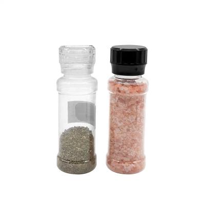 China Plastic 200ml PET bottle viable with grinder lids / 200ml bottles with salt and pepper grinder lid for sale