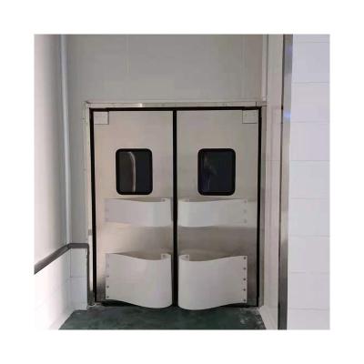 China 304 Stainless Steel Double Swing Kitchen Impact Door Waterproof Commercial White Cards Crash Door To Open The Door for sale