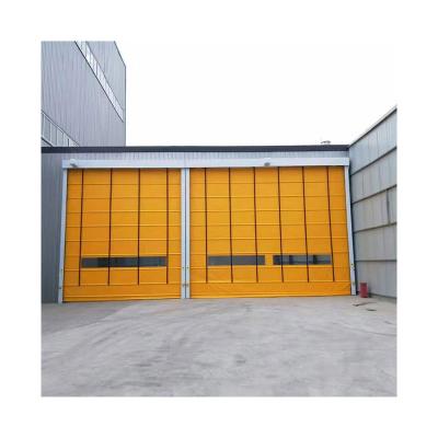 China Heat Insulation PVC Sheet Automatic High Speed ​​Shutter Stacking Doors Fast Rolling Industrial Fast Folding Door For Warehouse Windproof for sale