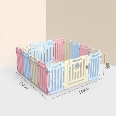 China Kids Playing Portable Color Fence Plastic Kids Play Fence Ground Clear Plastic Playpen Foldable Fence For Kids for sale