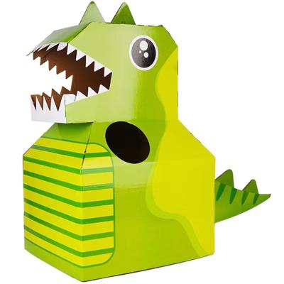 China Novel Toys New Design Portable Cardboard Dinosaur DIY Cardboard Animal Costume For Kids for sale