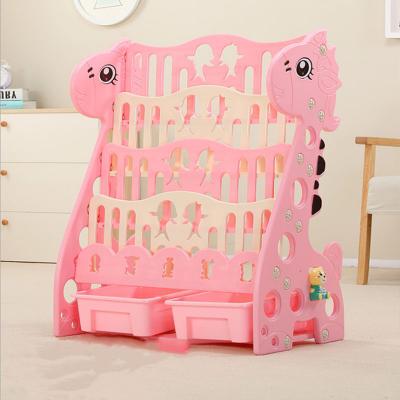 China Plastic Bookshelf Bookshelf Children's Book Shelves Storage Kindergarten Furniture Children's Toys Shelf Small Chinese Adjustable Baby Bookcase for sale