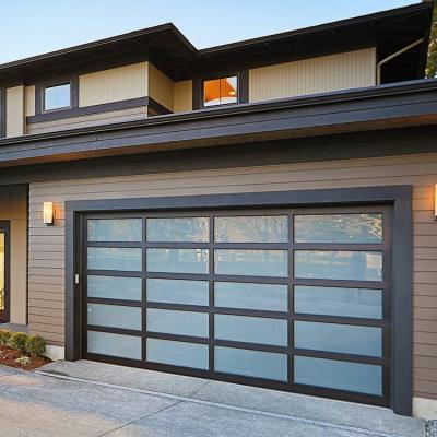 China Modern Residential Mirror Glass Motor Door Motor Automatic Garage Doors for sale