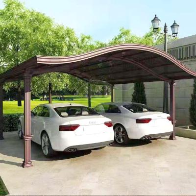 China L Premium Quality Aluminum Polycarbonate Two Car Parking Sheds And Parking Lots for sale