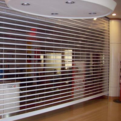 China Modern Aluminum Frame Transparent Polycarbonate Roller Shutter Door for sale