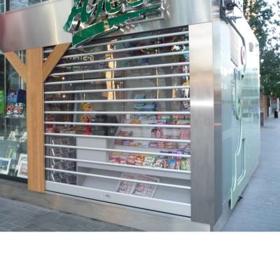 China Modern High Security PC Polycarbonate Roller Shutter Transparent Crystal Door for sale