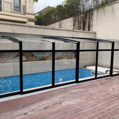 China Outdoor Mall Aluminum PC Sheet Folding Pool Fence Motorized Motorized Retractable Cover for sale