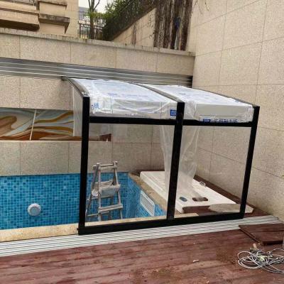 China Custom Pool Mall Cover Polycarbonate Retractable Swimming Pool Cover Canopy for sale