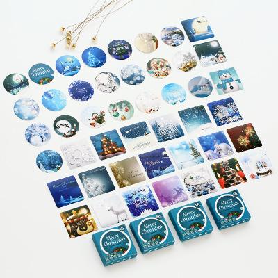 China Custom Decorative Sticker Decoration 46pcs Gift Kids Merry Christmas Small Stickers for sale