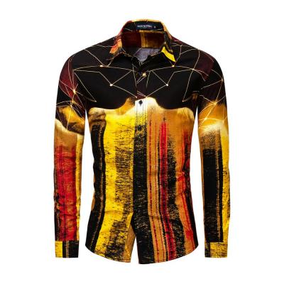 China 100% Breathable Men's Camisa Social Shirts Cotton Shirt Men's Long Sleeve Shirts Men's Colorblock Shirts Mens Blouses for sale