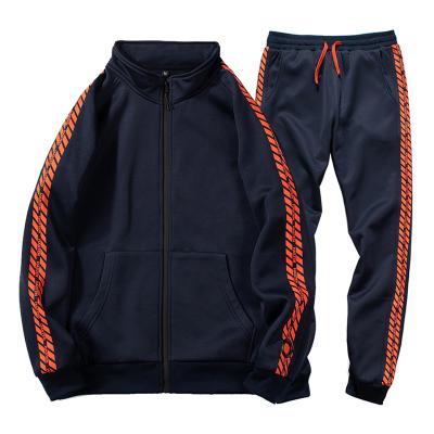 China Breathable Mens Hoodies Sweatpants Sets Black/Navy Tracker Fits Sportswear Set For Men for sale