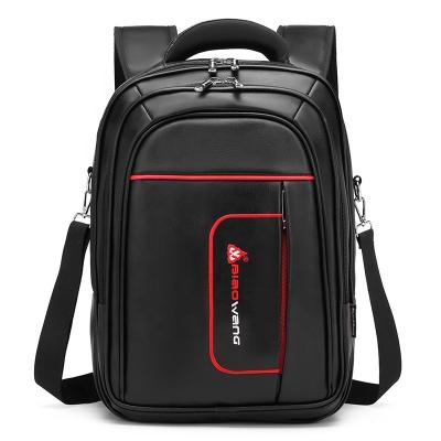 China 2023 New Design Leather Backpack Anti-theft Bag Men Increase Capacity PU Travel Black Leather Backpack for sale