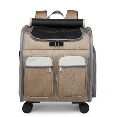 China 2023 New Hot Selling Item Water Resistant Pet Trolley Case Cat Carrying Trolley Bag Pet Carrier Airline Approved for sale