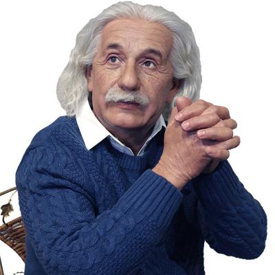 China Figuras de cera humanas físico da celebridade do tamanho Albert Einstein Resin Customized à venda