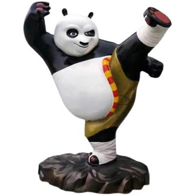 Cina Mano di Kung Fu Panda Statue Indoor della vetroresina che scolpisce la scultura del fumetto della resina in vendita