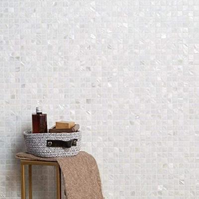 China Seamless Super White Pearl Oyster Square Mosaic Tile Flooring Tiles Kitchen Backsplash for sale