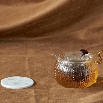 China Luxury Cup Mat For Desktop Decoration Pearl Coaster Coffee Tea Sustainable High Quality Freshwater for sale