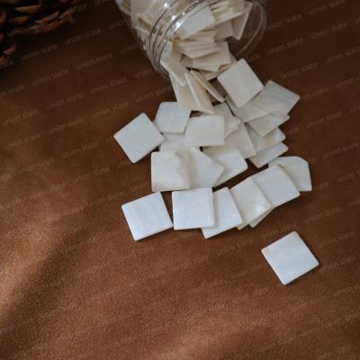 China Europe High Quality White Square Pearly Chips Shell Chips For Decorative Wall DIY Flooring for sale