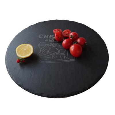 China New Viable Wholesale Custom Decorative Kitchen Laser Engrave Square Slate Stone Dish For Dishes Pizza for sale