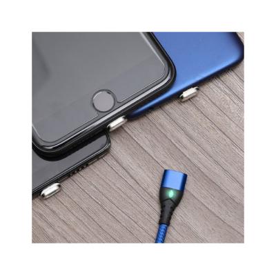 China Support fast charging and data 3 in 1 led usb fast charger smart magnetic charging cable for phone IOS TYPE C micro usb for sale