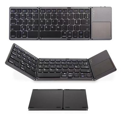 China Wireless Portable Foldable Keyboard Mini Folding Wireless Keyboard with Touchpad for Windows IOS Android for sale