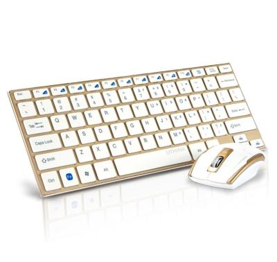 China 2.4GHZ Colorful Ultra-thin Metal Anti-fall Wireless Mini Keyboard And Mouse For Laptop Desktop Gaming for sale