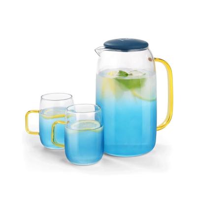 China WITH LID China Made Eco-Friendly Thick Borosilicate Glass With Two 48Oz/1.5L Coffee Tea Brewing Cups For Home Use for sale